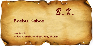 Brebu Kabos névjegykártya